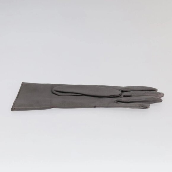 HERMES Gloves Leather Gray Auth bs19011 - Picture 15 of 16